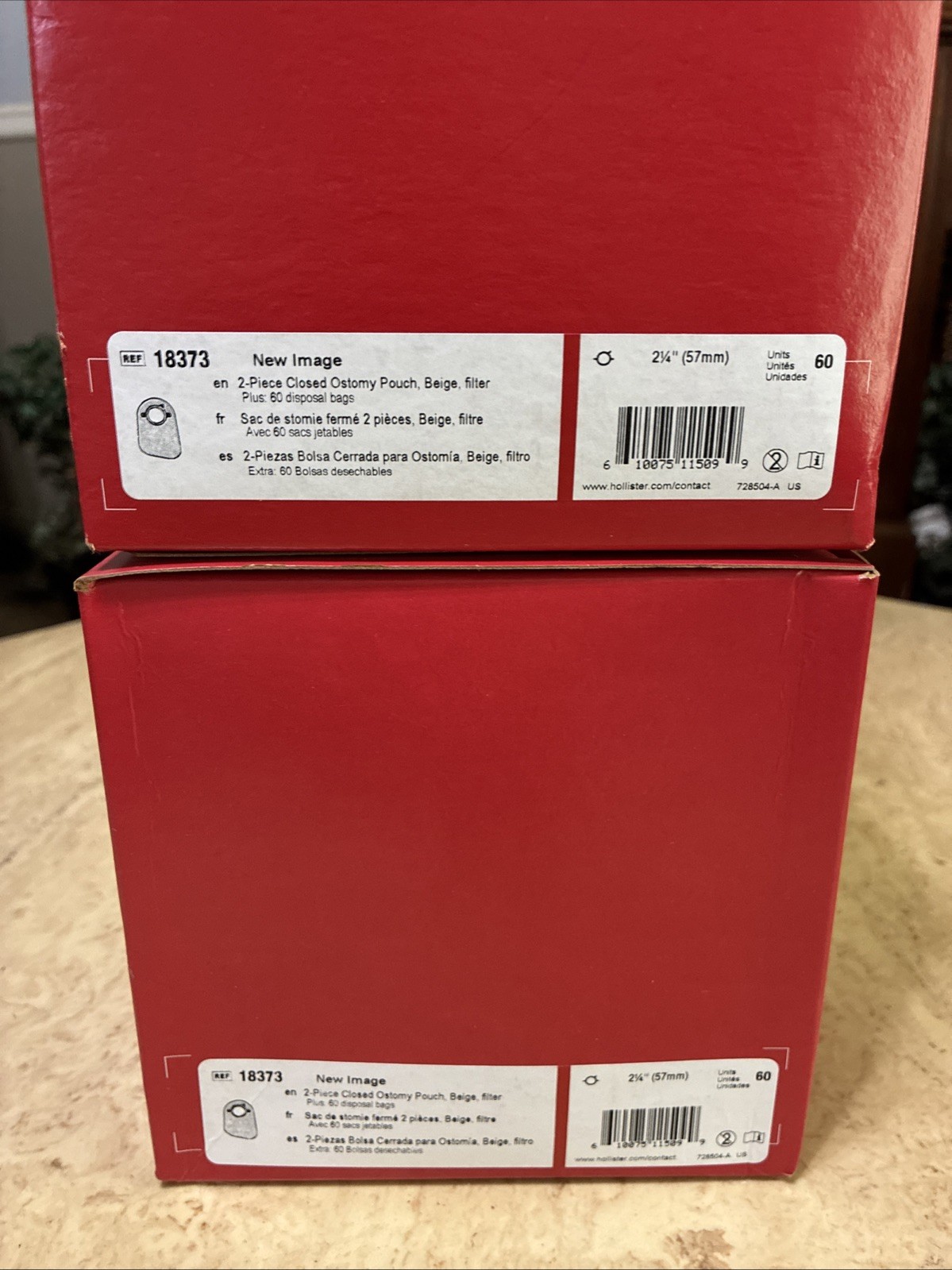 60 CT Hollister 18373 New Image Ostomy Pouches 2-1/4″ Flange Exp 2028-30 *Note