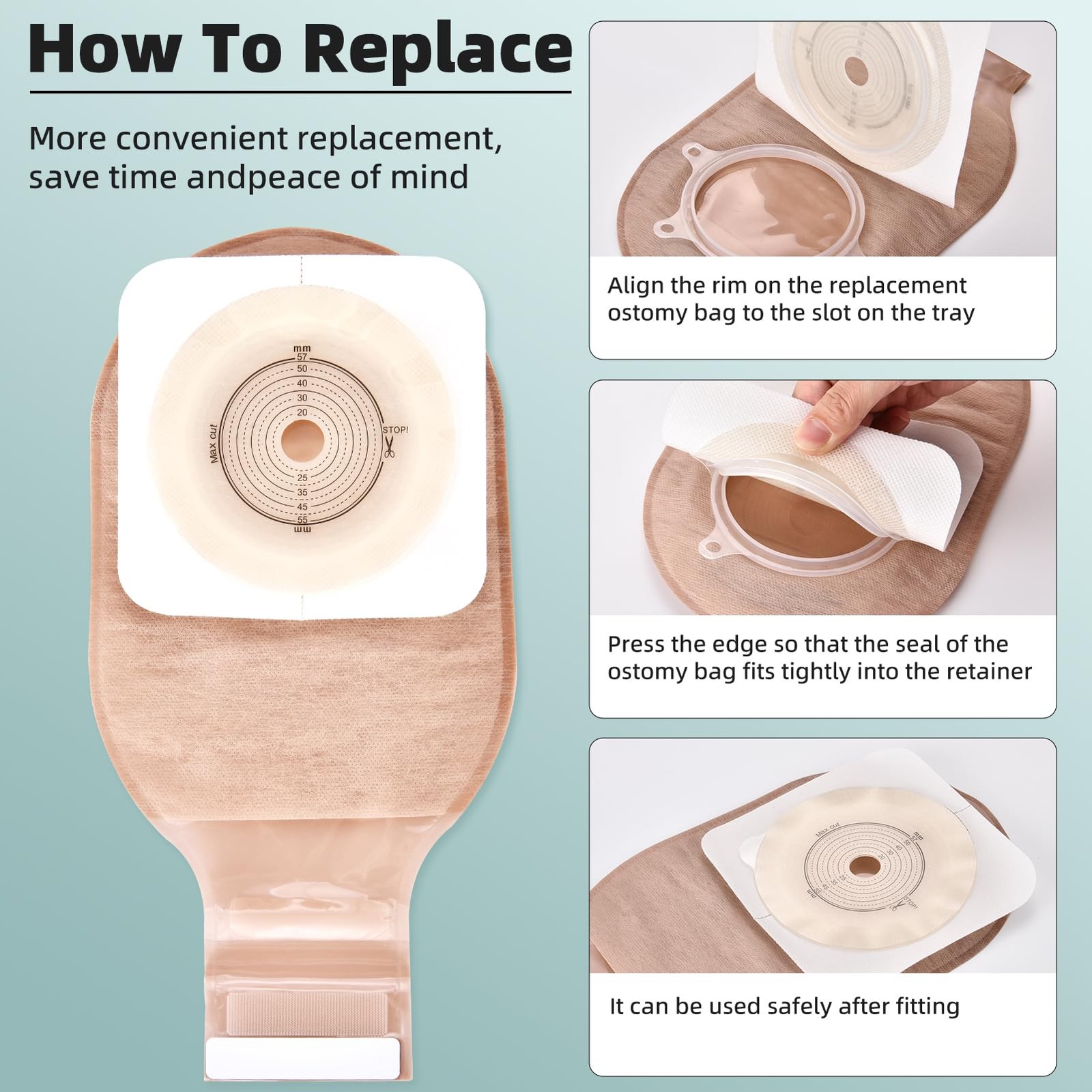 21 pcs ostomy Supplies colostomy Bags- Two Piece Ostomy Drainable Pouches wit…