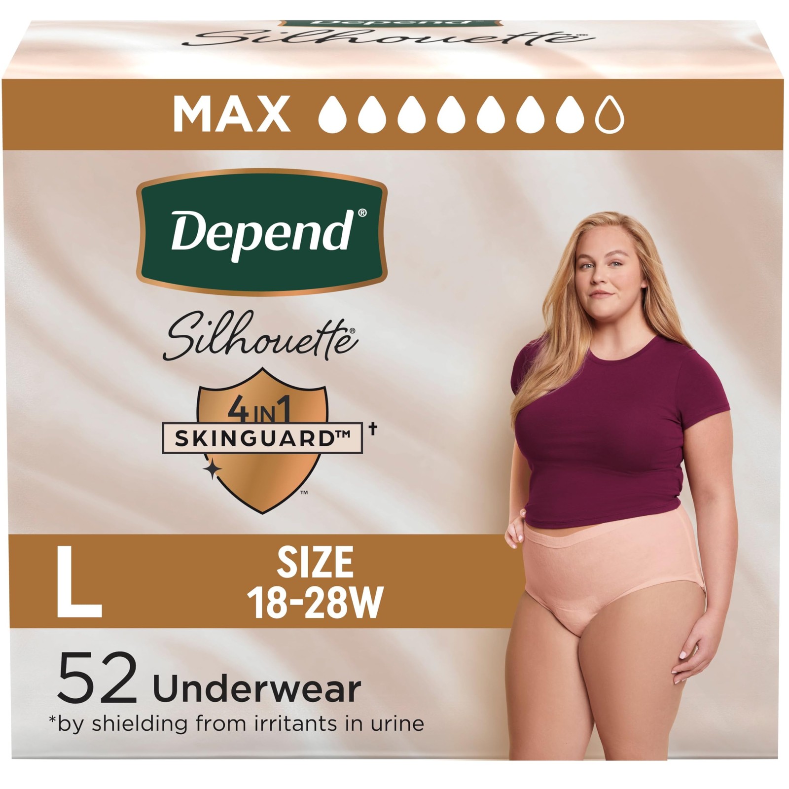 Maximum Absorbency Adult Diapers for Women, Incontinence Underwear, Large, 52