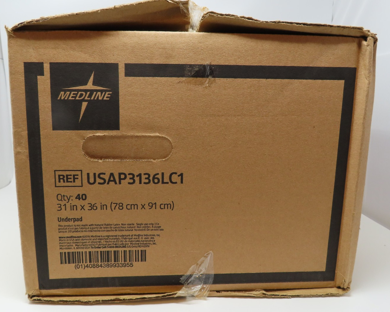 Box of 40 Medline USAP3136LC1 – Ultrasorbs Advanced Premium Underpads 31X36 in