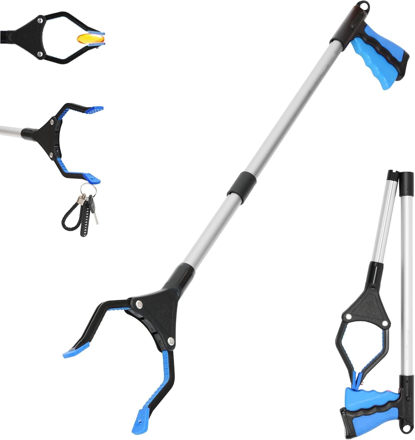 32 inch GrabRunner Foldable Reacher Grabber Tool with Strong Magnetic Tip for Se