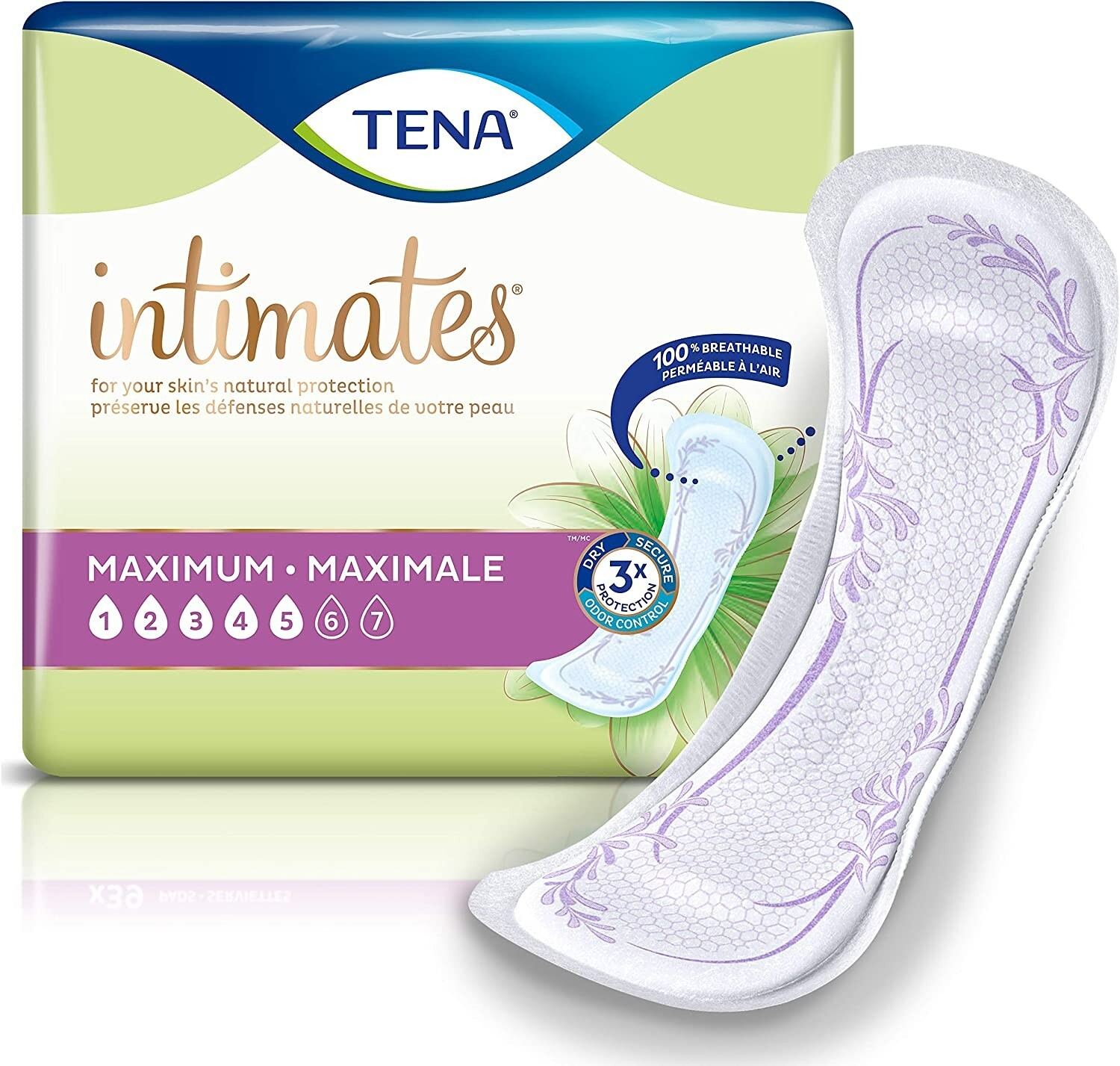 TENA Intimates Overnight Incontinence Pads 13 Long Heavy Absorbency 56 Count
