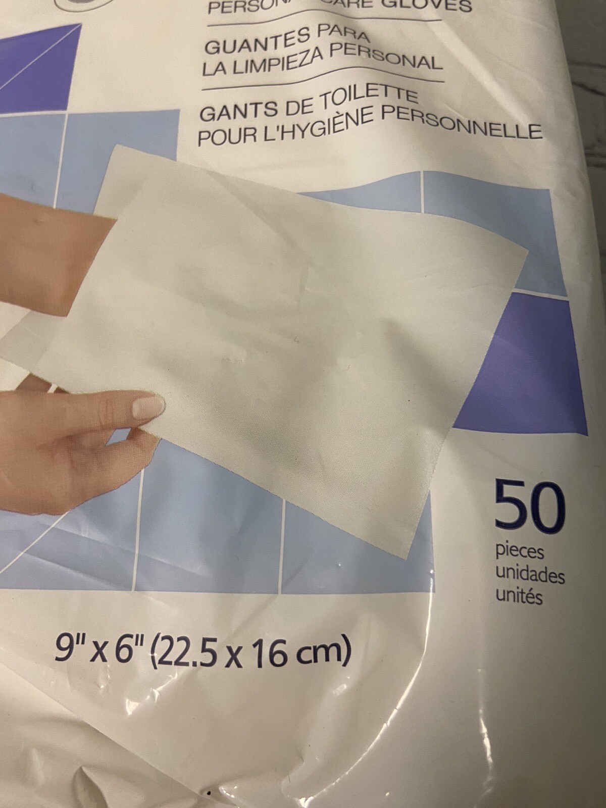 Seni Care Wash Glove or Washcloth 6 x 9″ S-NG50-C41 1 Pack 50 Wipes