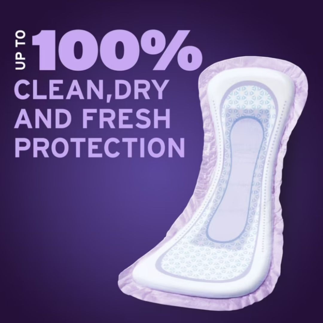 Poise Overnight Incontinence & Postpartum Pads for Bladder Leaks, 8 Drop Extra
