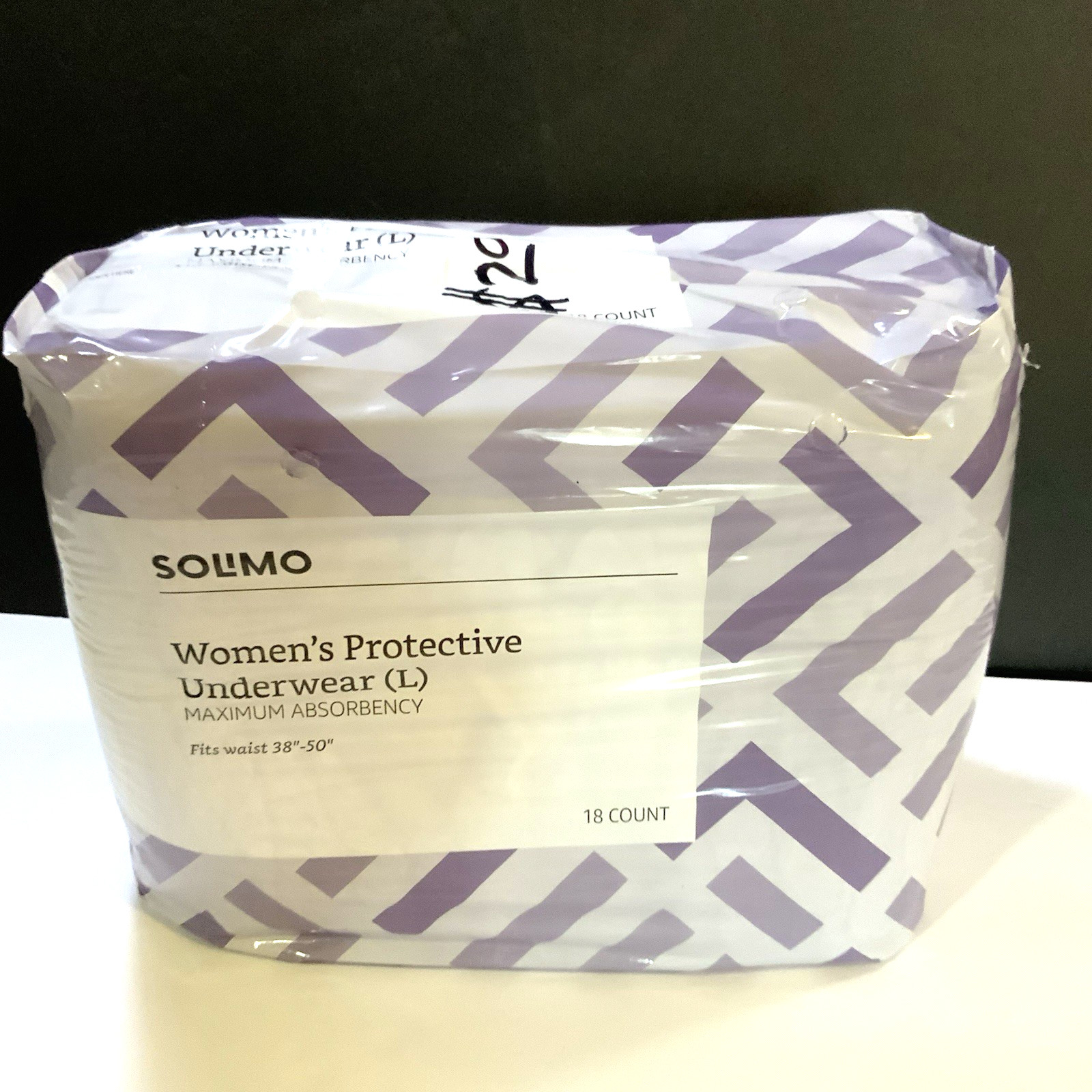 Solimo Womens Protective Underware Large Fits Waist 38 – 50 Pkg of 18 #80