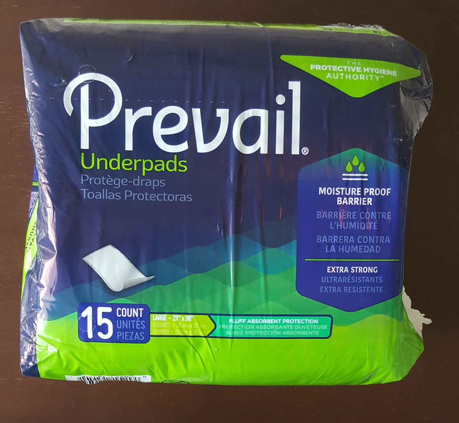 NEW! Prevail Large 23 x 36 Disposable Underpads Extra Strong (15ct)