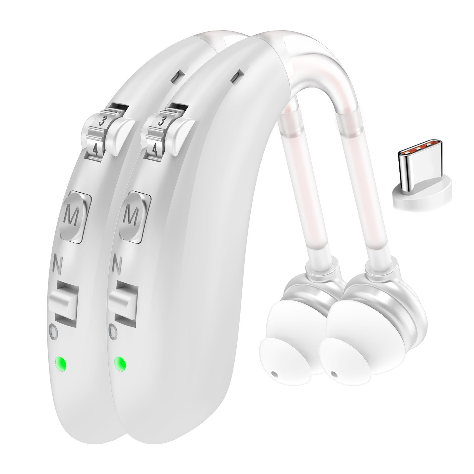 1Pc/1Pair Rechargeable Digital Hearing Aids Sound Voice Amplifier Behind The Ear