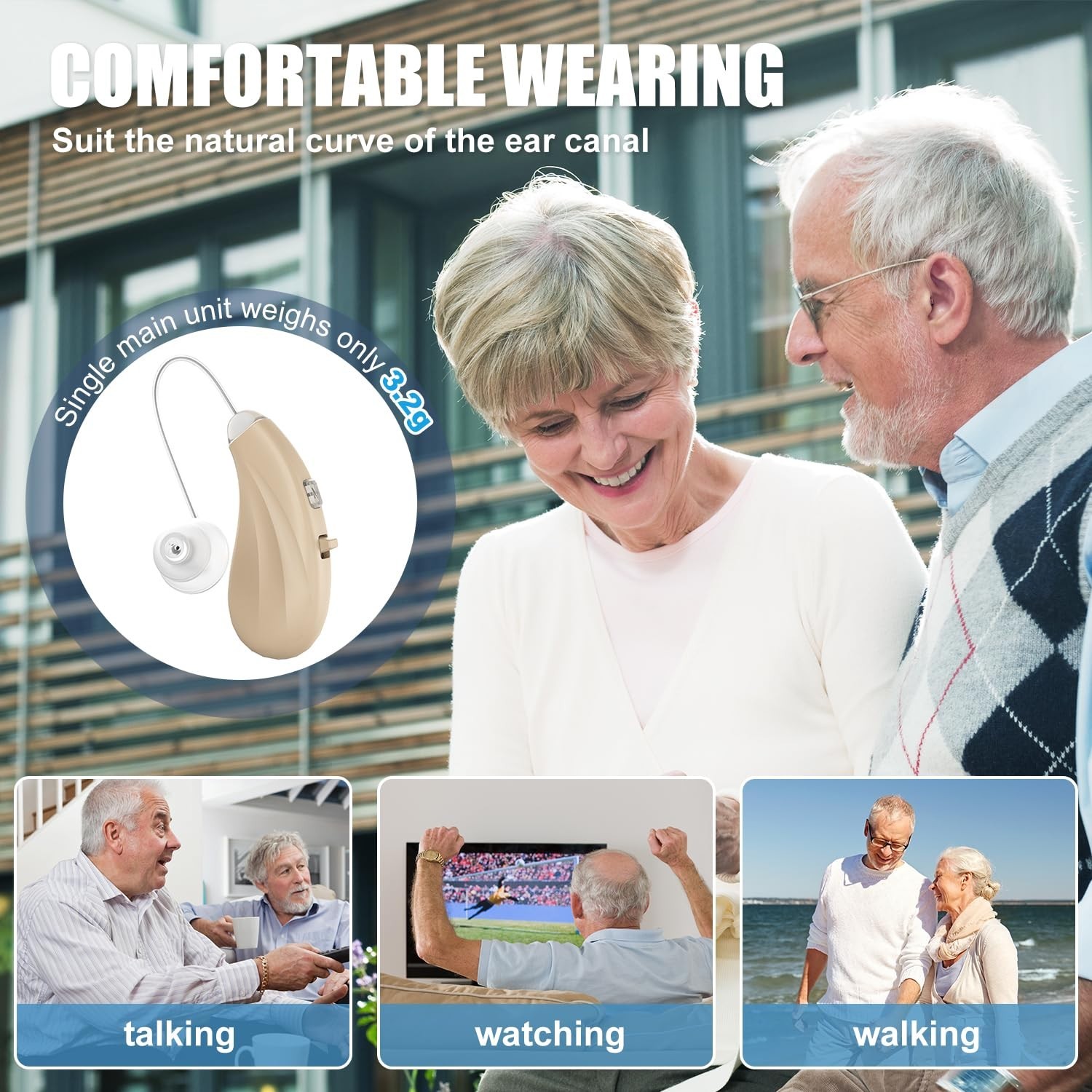 Comfortable Behind-the-Ear Hearing Amplifiers