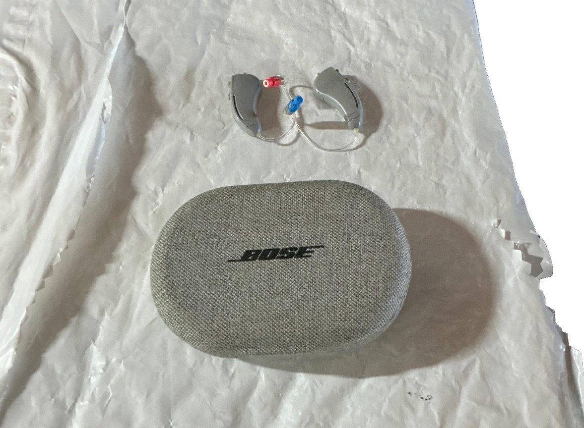 1 Pair Silver Bose Lexi b 2 hearing assistant non-prescription OTC