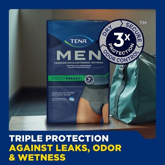 TENA Incontinence Underwear for Men, Protective, Super Plus Extra Large 56 Count