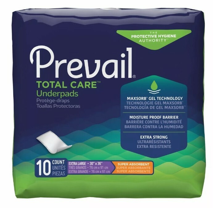 4 PACK- Prevail XL UNDERPADS Maxsorb Gel – HEAVY ABSORBENCY 30″ x 36″ 40ct Total
