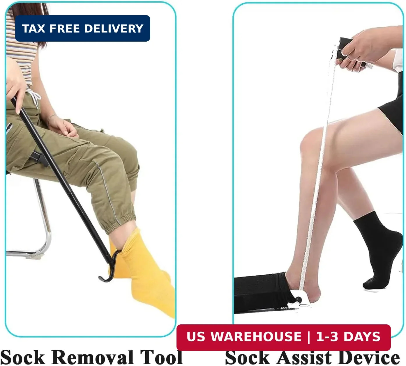 Sock Aid Device for Seniors Kit (Sock Aide and Dressing Stick) – Sock Helpers to