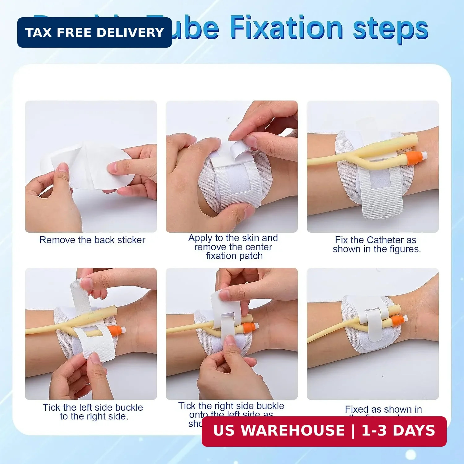 Foley Catheter Stabilization Device, Self Adhesive Catheter Tube Urinary Leg Bag