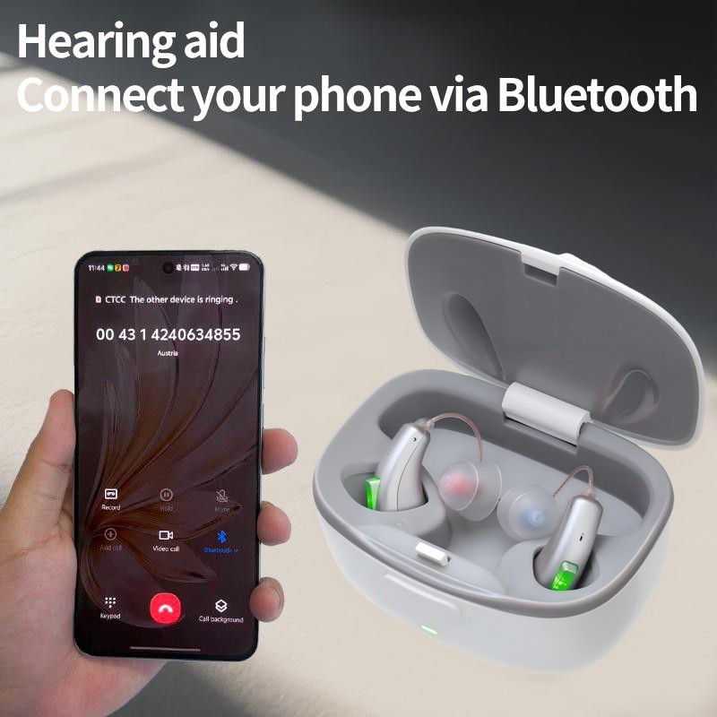 Bluetooth APP Hearing Aids For Seniors Rechargeable With Noise Cancellation OTC