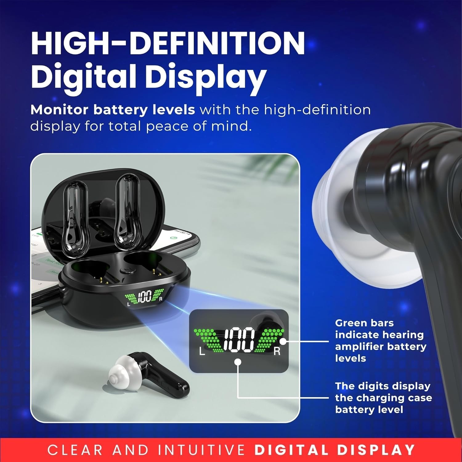 Premium Digital Hearing Aids for Seniors and Adults w/Noise Reduction Lightweigt