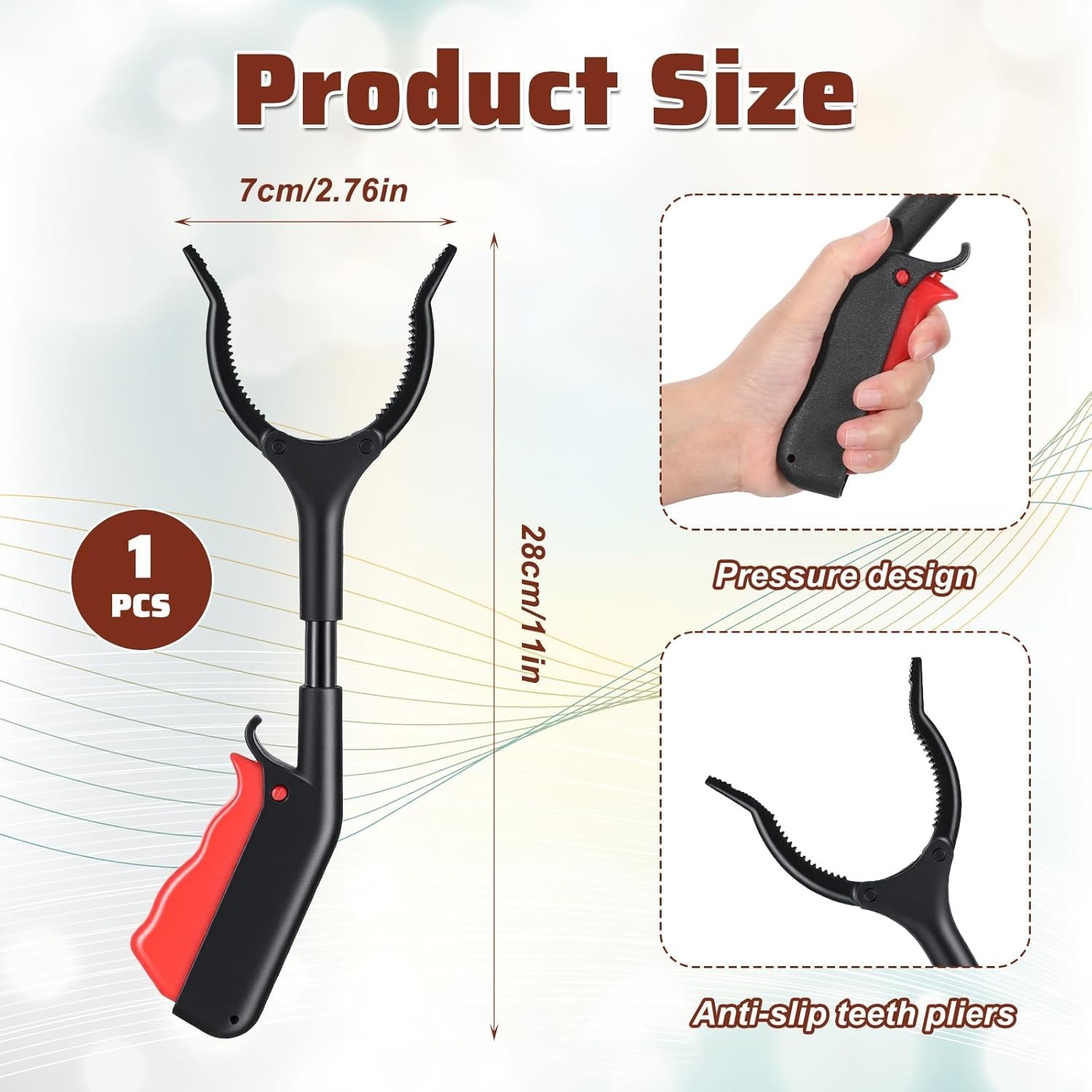 Durable 11″ Anti-Slip Grabber Tool with 360° Rotation – 2 Pack for Mobility Aid
