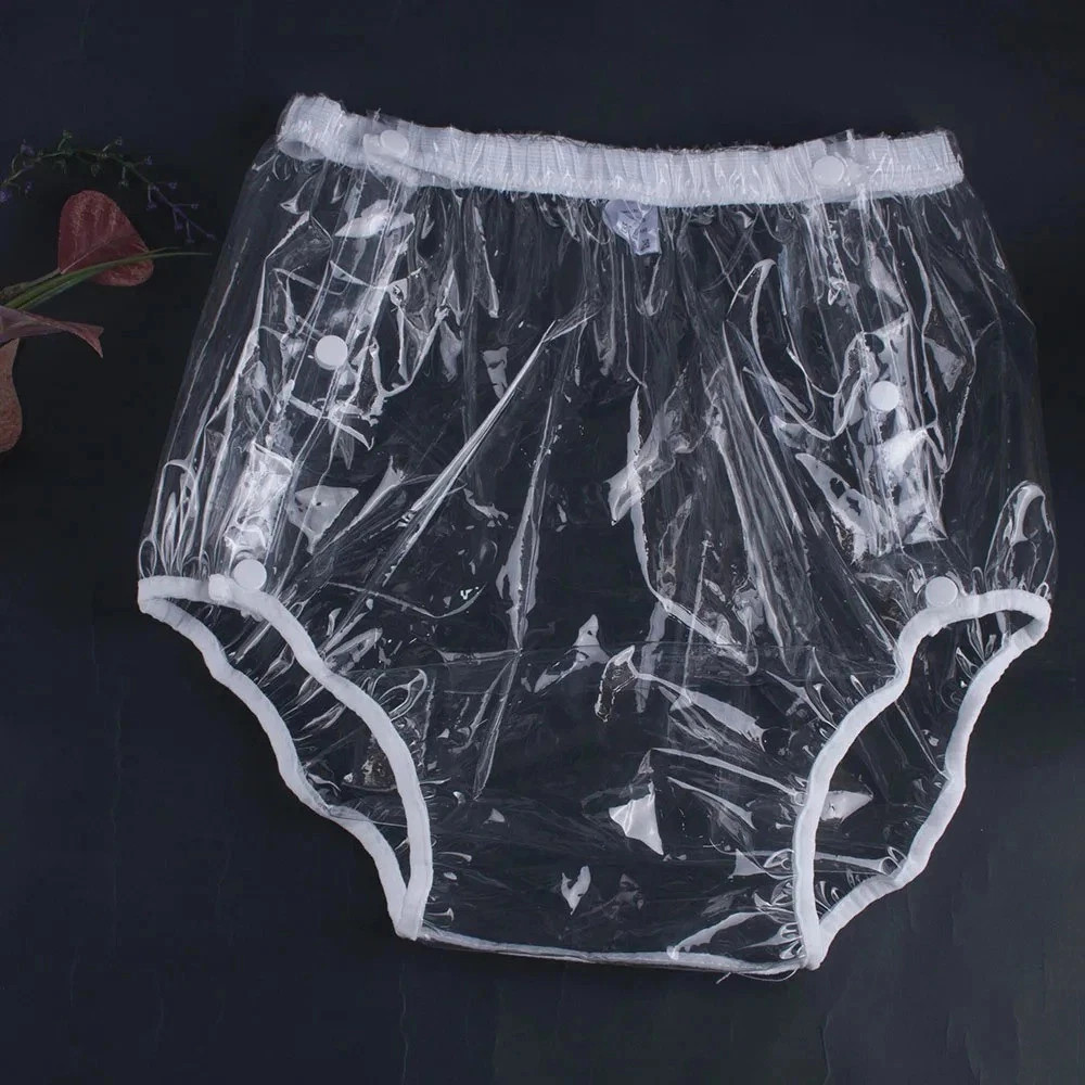 New Design Side Snap Button Sand Transparent Adult Diaper Reusable Washable