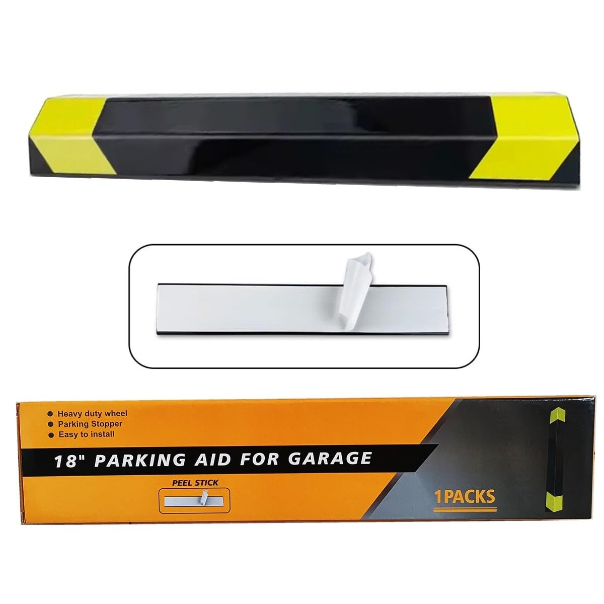 18×1.25 Inch Heavy Duty Parking Aid Garage Wall Car Stopper Gadget Hardware