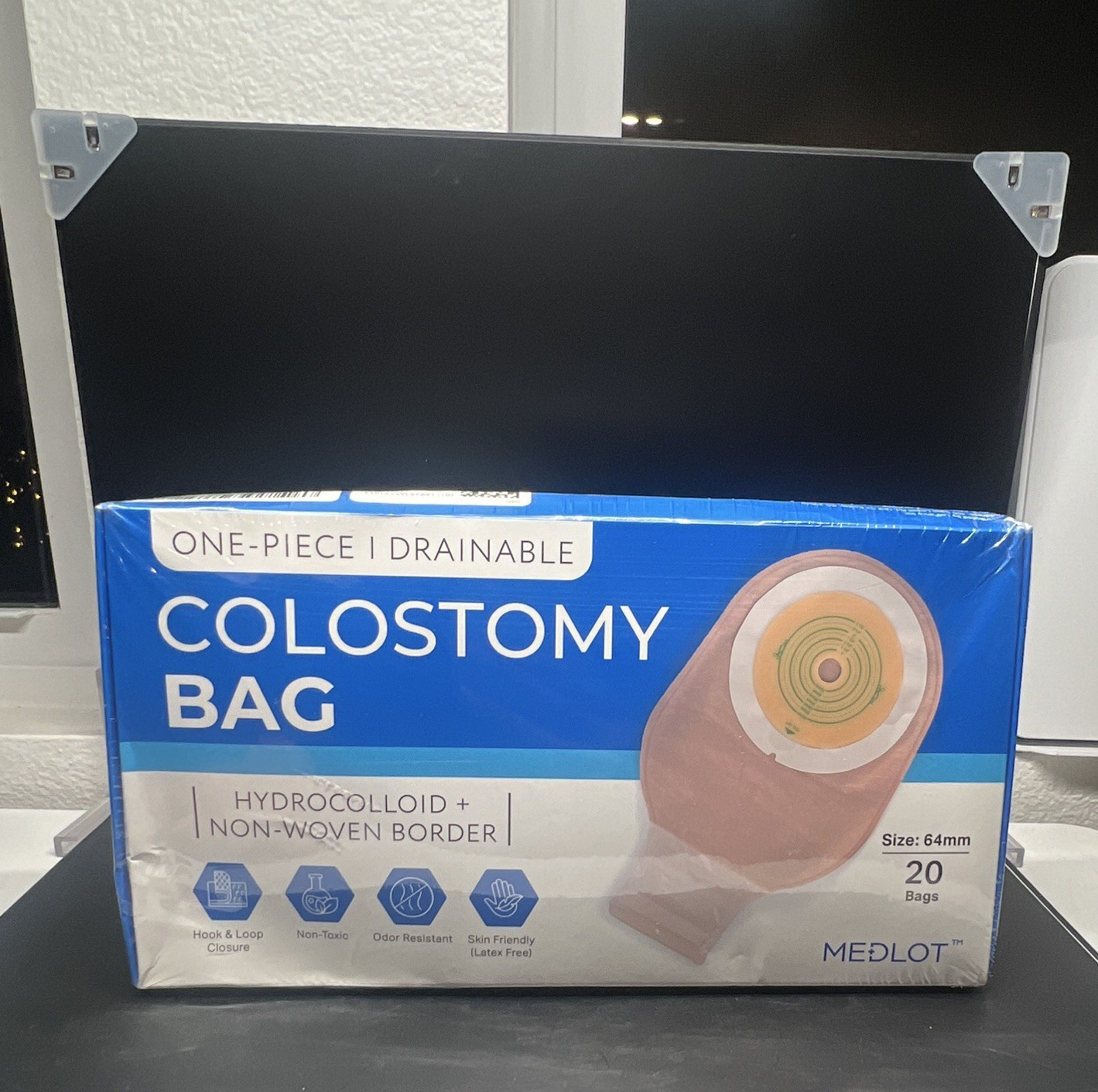 MEDLOT One-Piece Drainable Colostomy Ostomy Bags 64mm 250ml Beige (20)