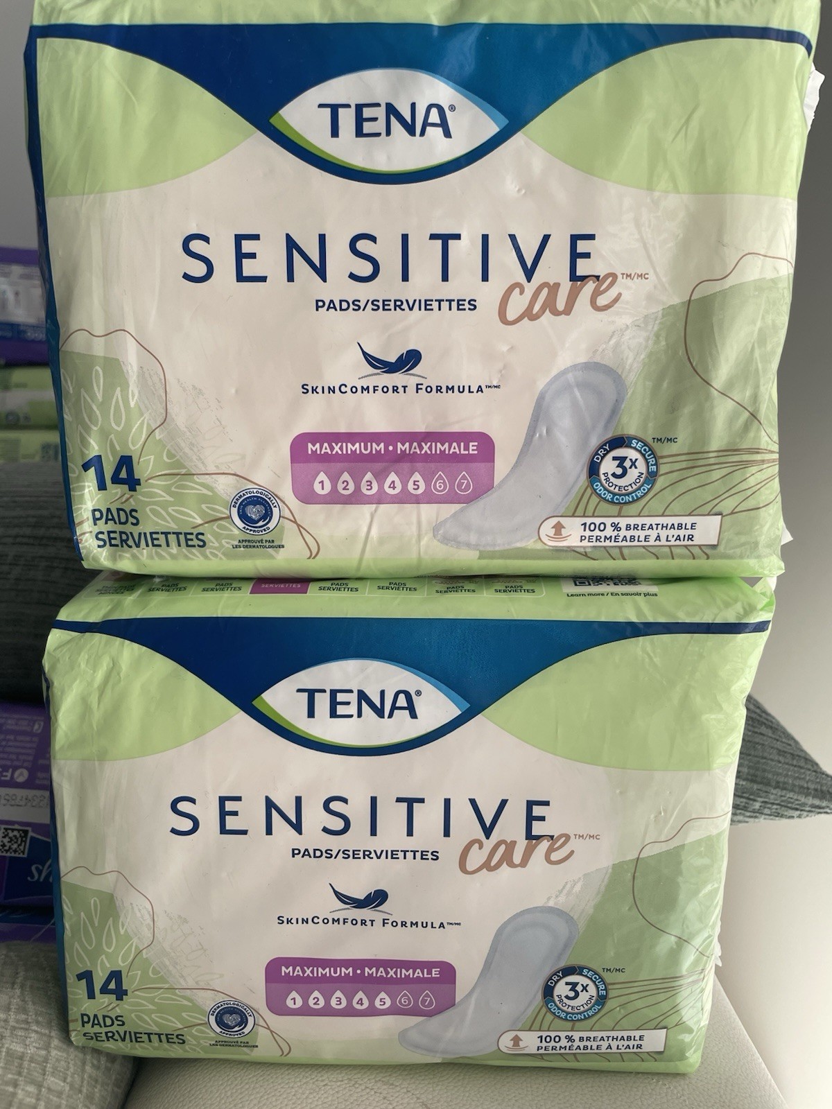 Tena Sensitive Care Ultimate Pads for Women Level 5 Maximum 14 Per Pack Lot Of 2