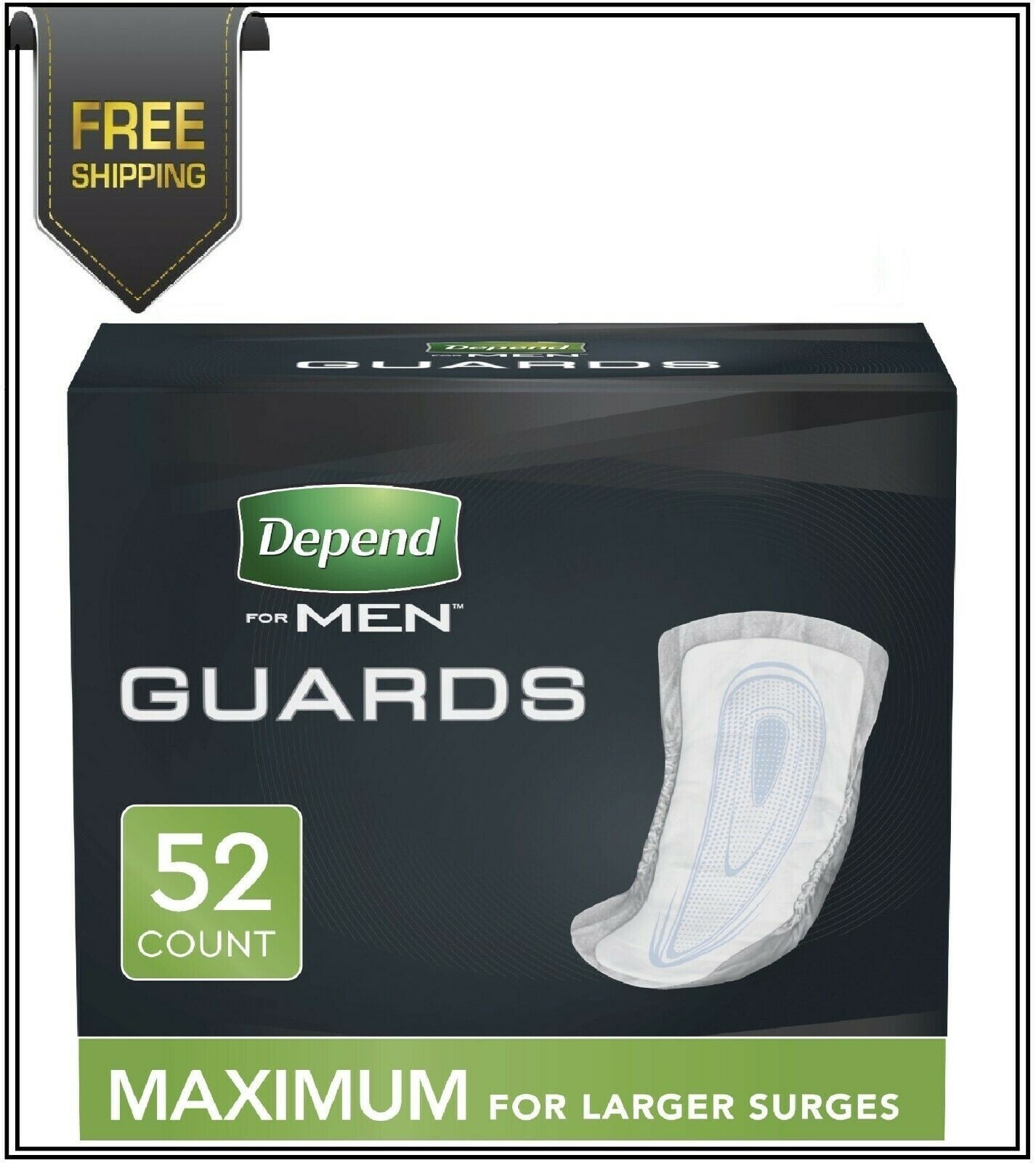 Depend Incontinence GuardsBladder Control Pads for Men, Maximum, 52 Count