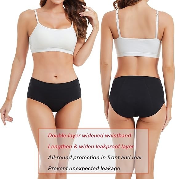 5Pack High Absorbency Incontinence Underwear for Women Washable Leakproof Pantie
