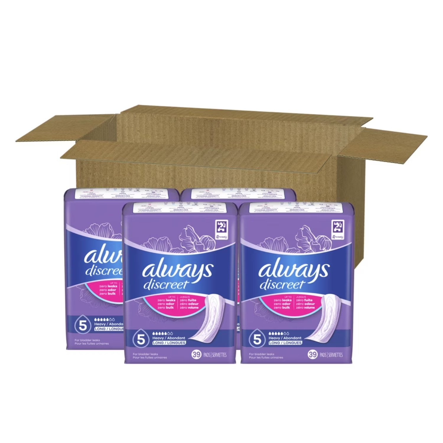 Always Discreet Pads Heavy Absorbency Long Length 156Ct Women