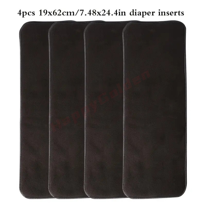 4-Pack Adult Incontinence Pads Bamboo Charcoal Ultrafine Diaper Inserts Washable