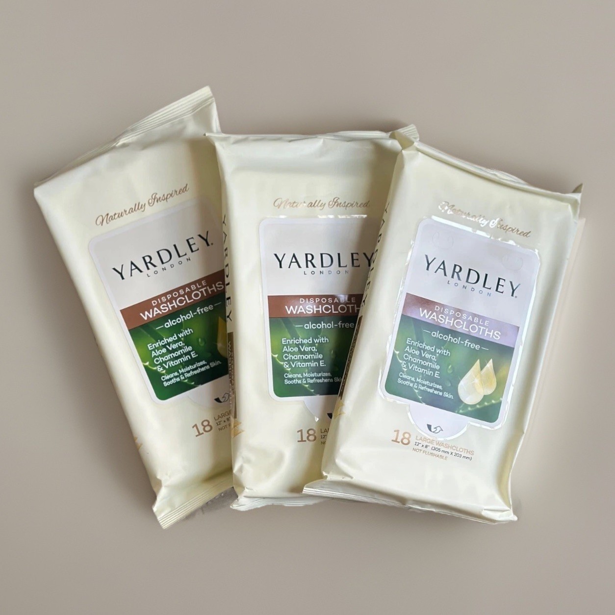 6x Lot of Yardley London Body Wipes 18 ct. Disposable Wash Cloths 12×8″ 108 CT