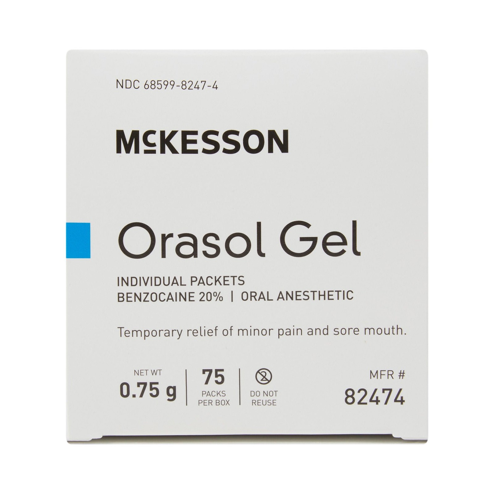 McKesson Peppermint Flavor Oral Pain Relief Benzocaine Oral Gel 0.75 Gram