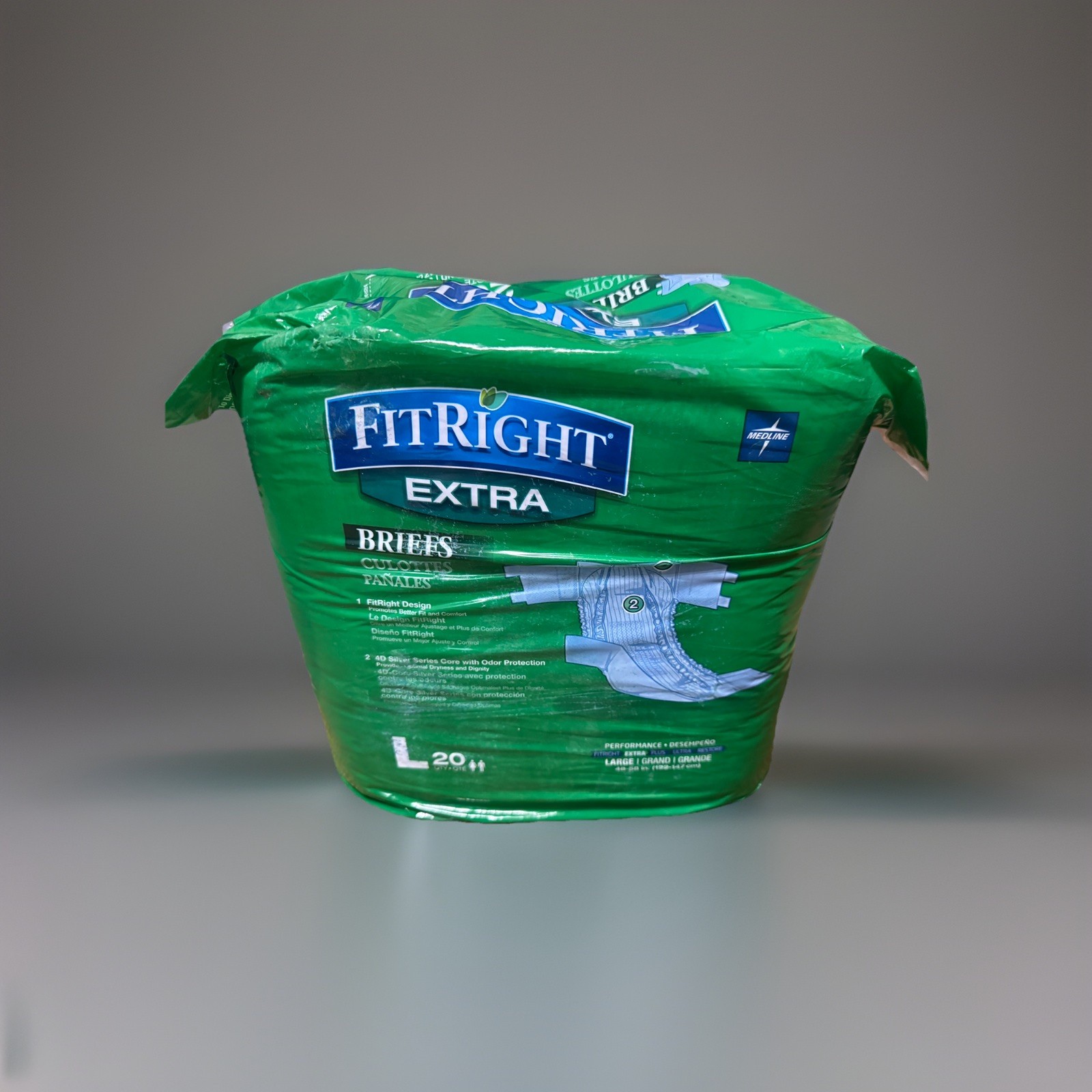 FitRight Large Extra Briefs, 48″-58″ L Adult Diapers, 20 ct.