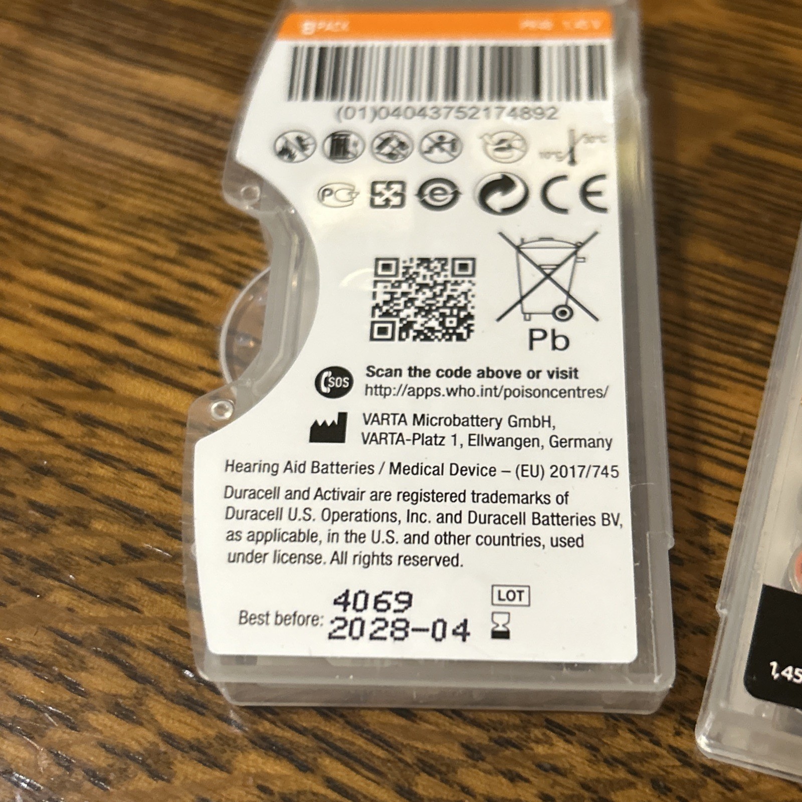 New Duracell Activair Hearing Aid Batteries: Size 13 (24 Batteries)-Exp 04-28