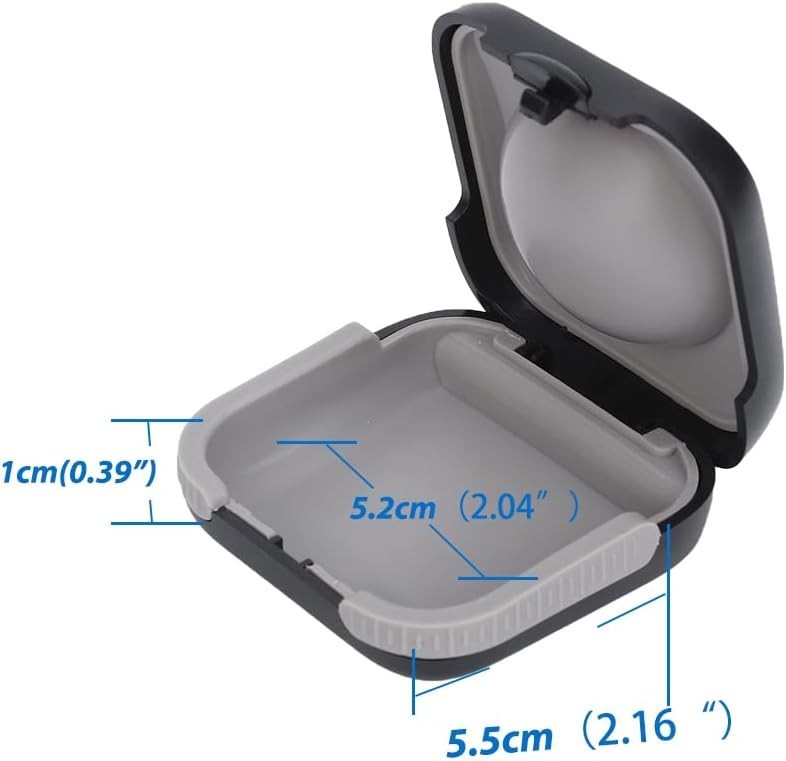 Sleek Black Hearing Aid Case – Hard, Lightweight & Splashproof, Fits ITE/RIC/CIC