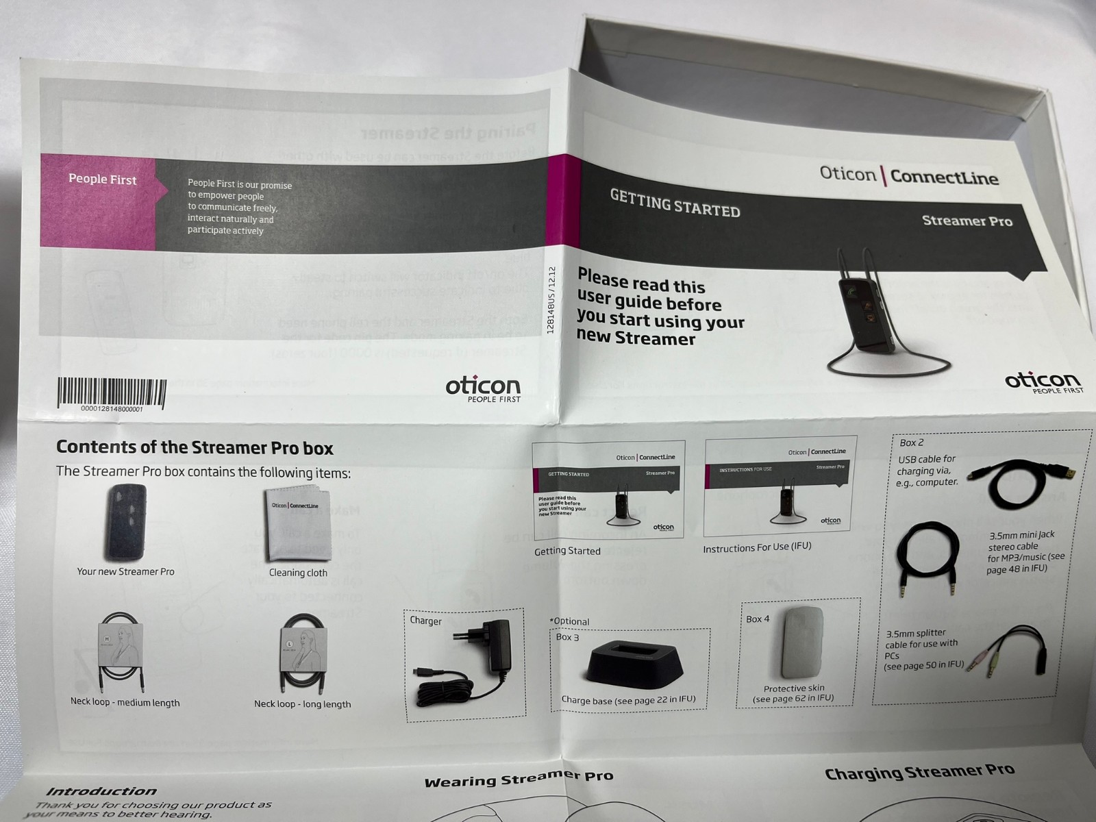 Oticon Streamer Pro 1.2 Connectline. open box