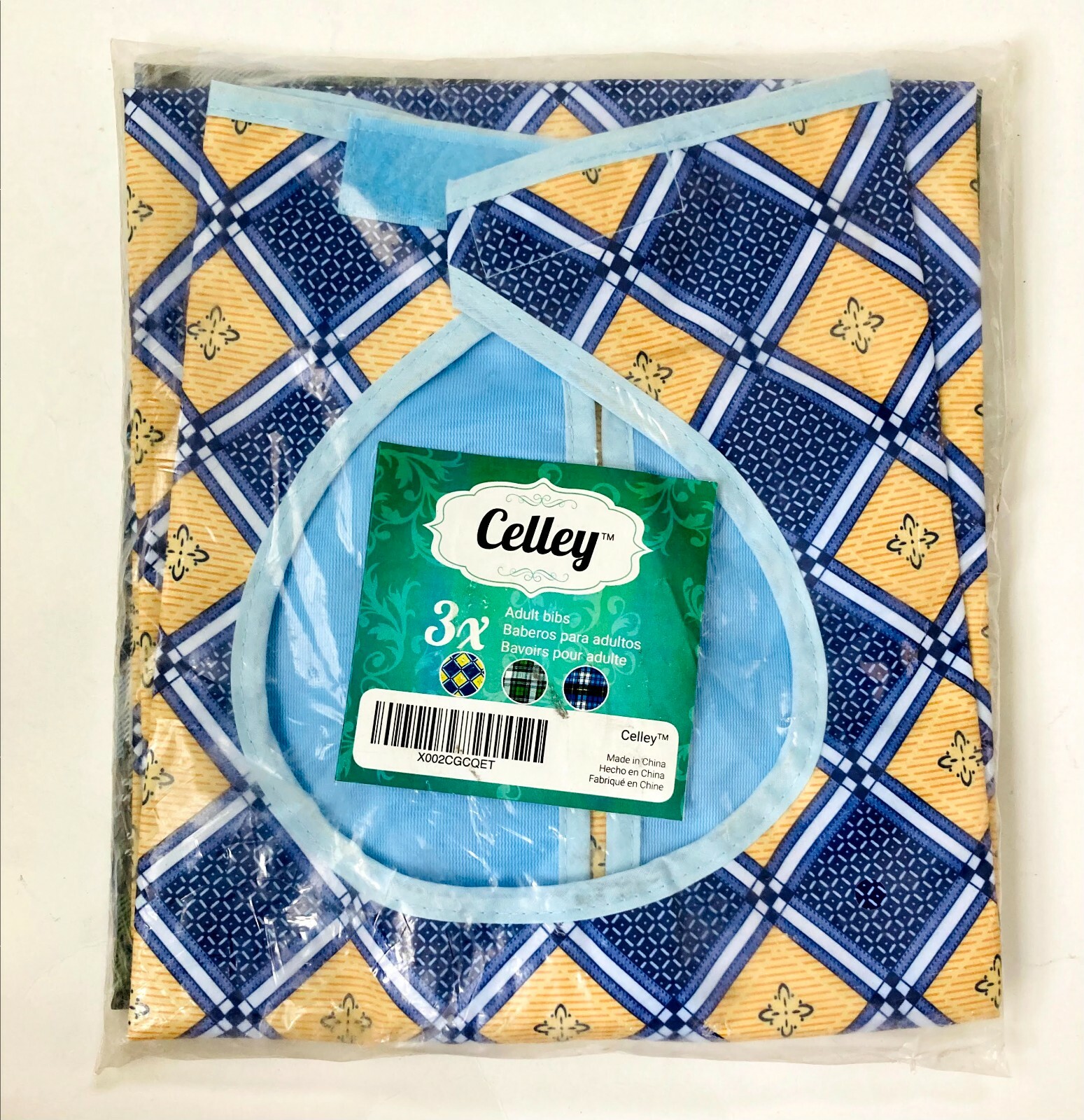 3 Pack Adult Bibs with Crumb Catcher – Waterproof, Reusable Clothing Protection