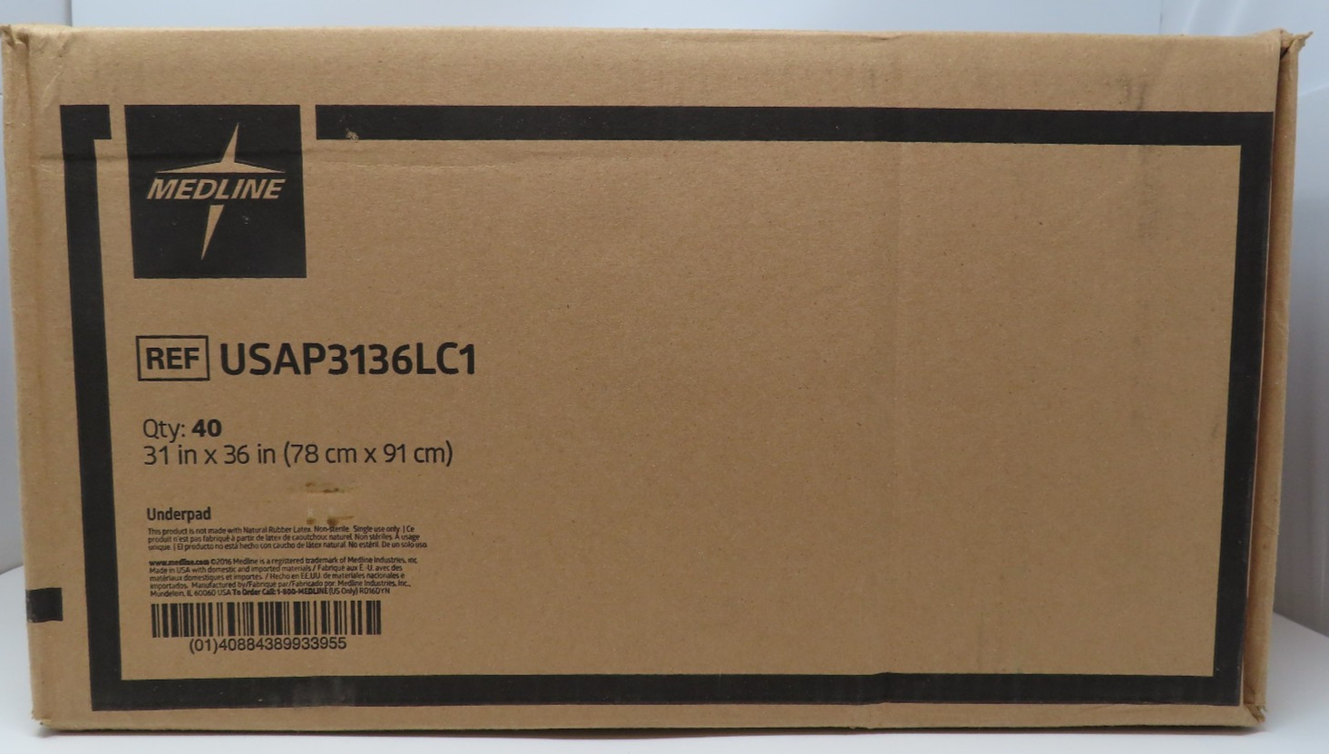 Box of 40 Medline USAP3136LC1 – Ultrasorbs Advanced Premium Underpads 31X36 in