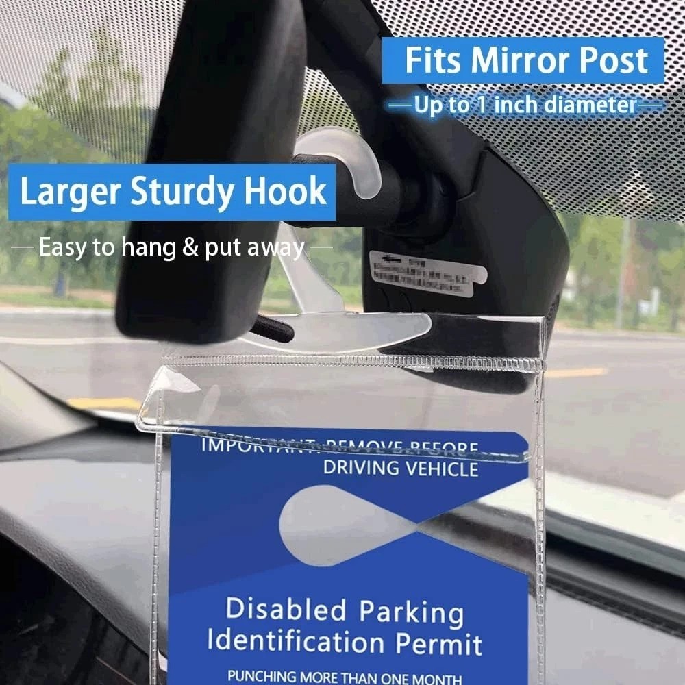 Handicap Placard Holder 2 PCS – High-Quality Transparent Design for Vehicles