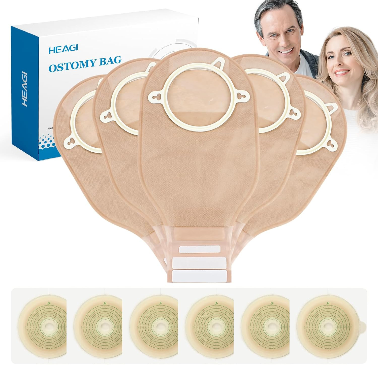 22Pcs Ostomy Supplies Colostomy Bags, 2-Piece Colostomy Bags, Two-Piece Drainabl