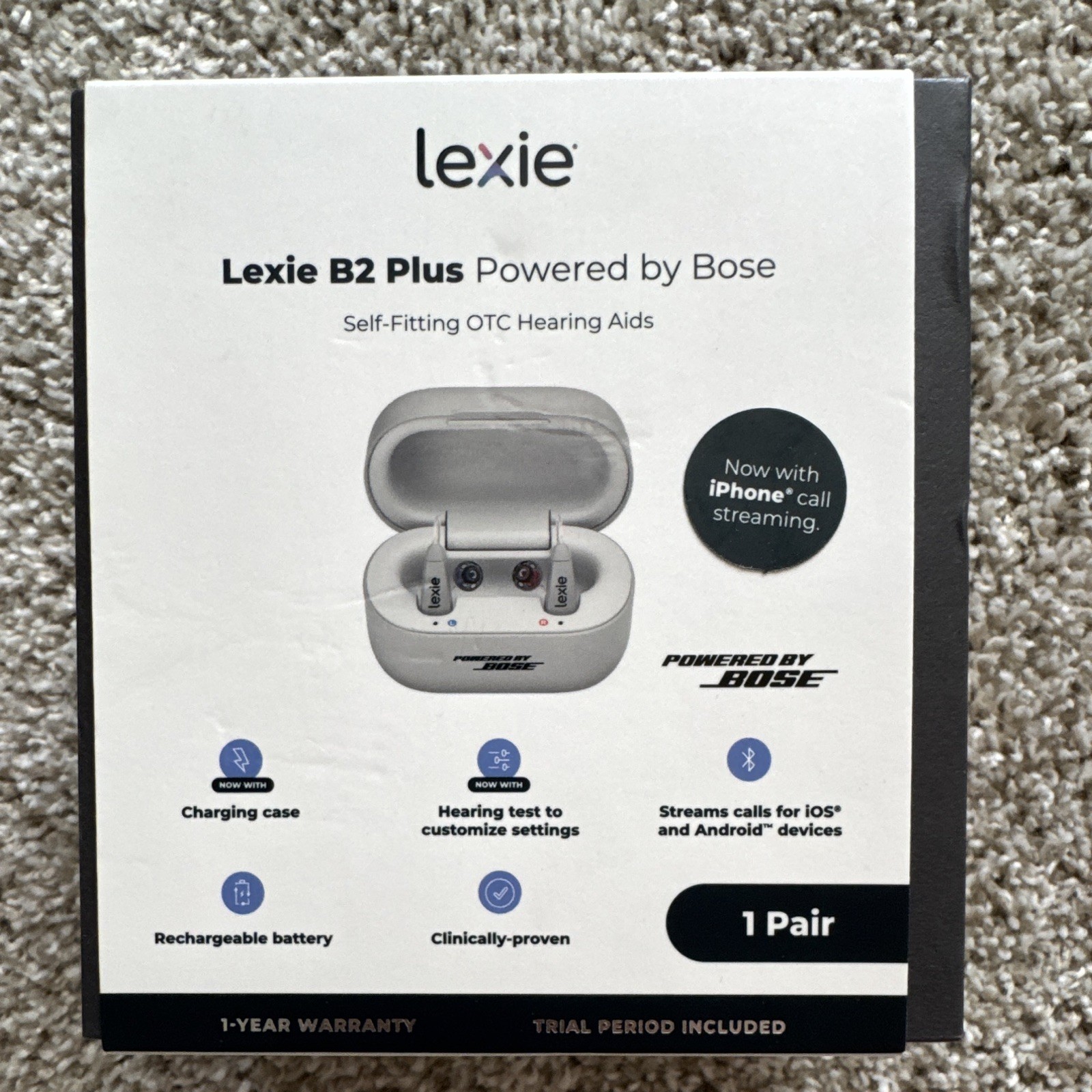 Lexie B2 Plus RIC Hearing Aids Powered by Bose Bluetooth Rechargeable