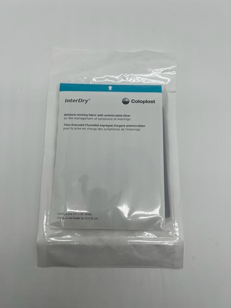 COLOPLAST INTERDRY FABRIC W/ ANTIMICROBIAL SILVER 10″ X 36″EACH . Lot Of 2