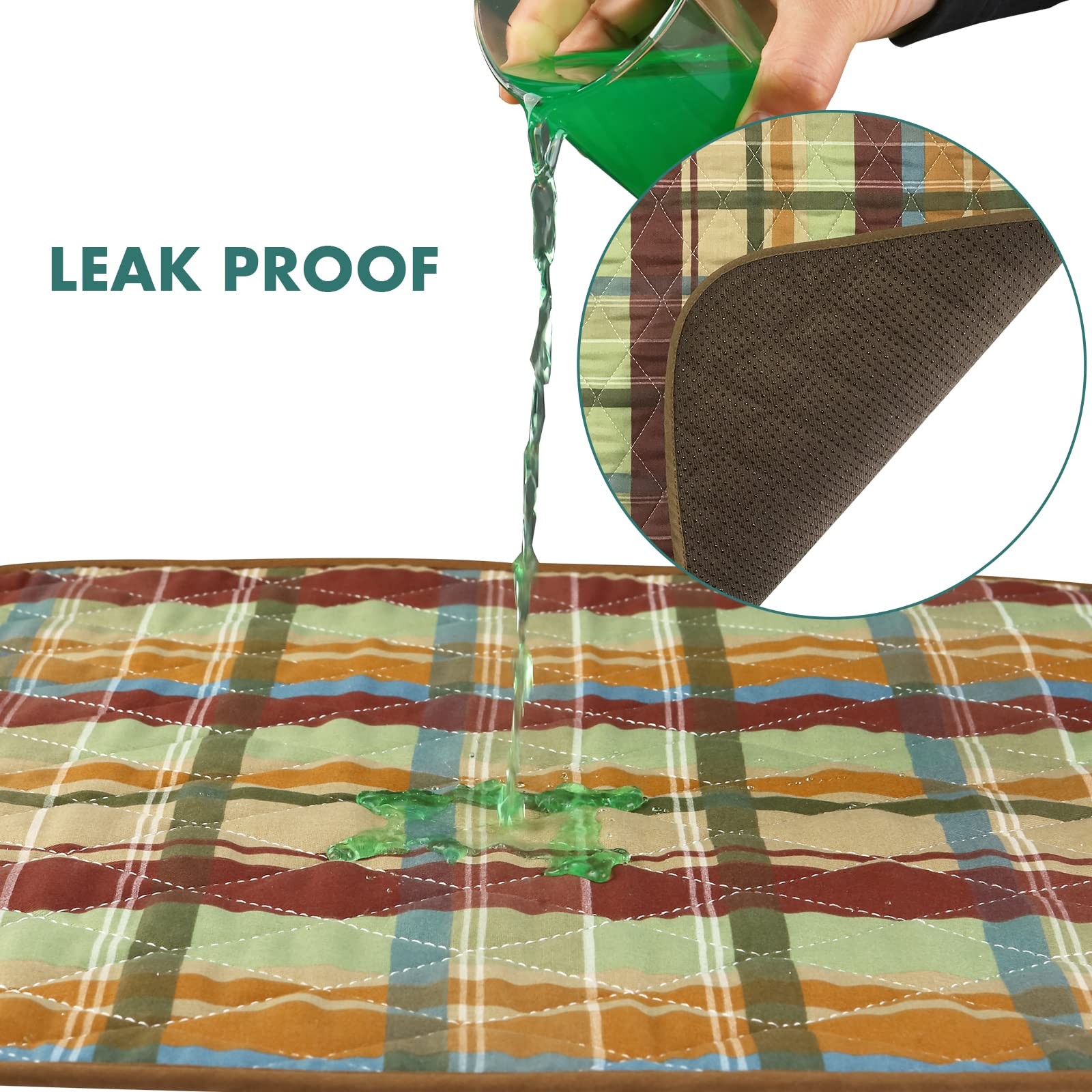 2 Pcs Plaid Waterproof Pads Seat Protector Pads Incontinence Pad Machine Wash…