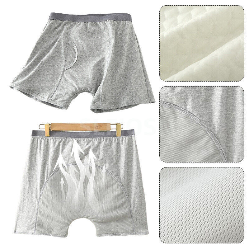 2PC Men Leak-Proof Underwears Underpants Leakage Prevention for Elderly Patients