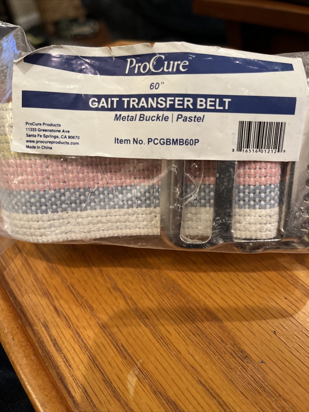 Procure 60” gait transfer belt / metal buckle NEW # PCGBMB60P