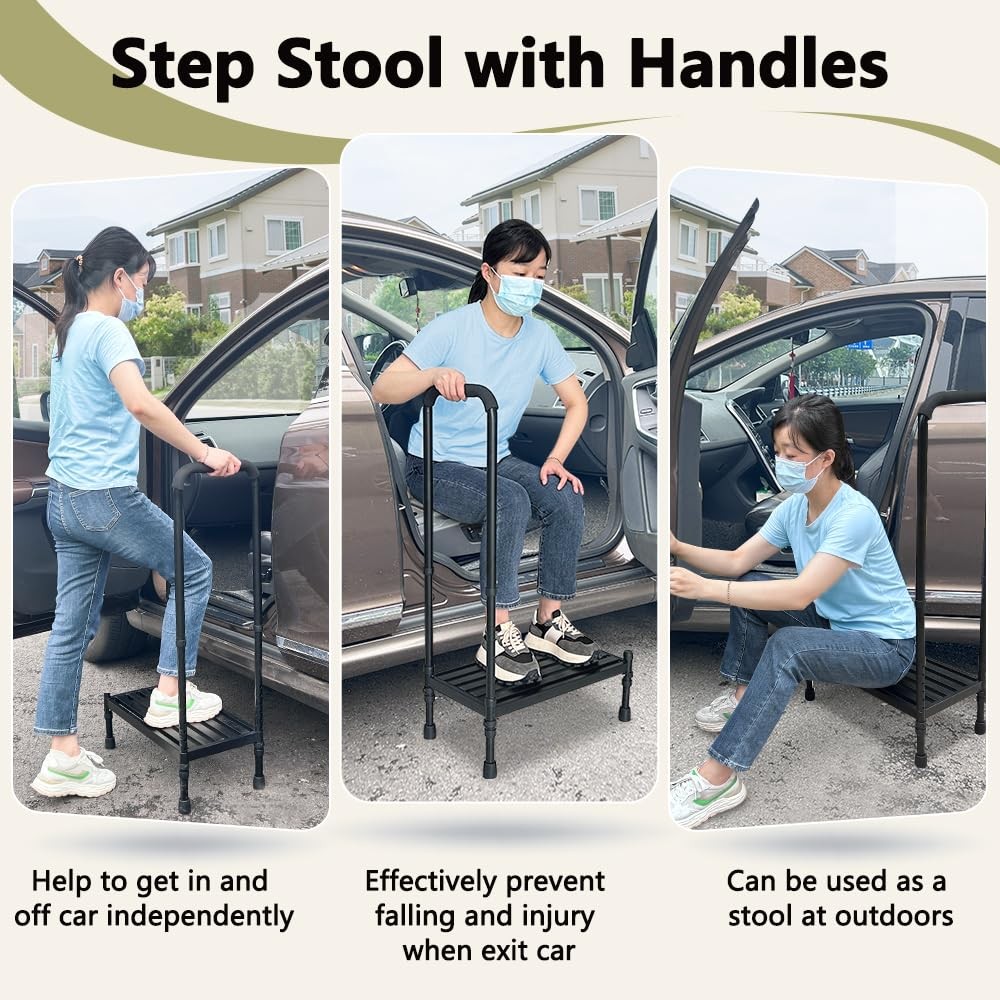 Medical Step Stool with Handle SUV Car Elderly Handicap Steps for RV Mobile H…