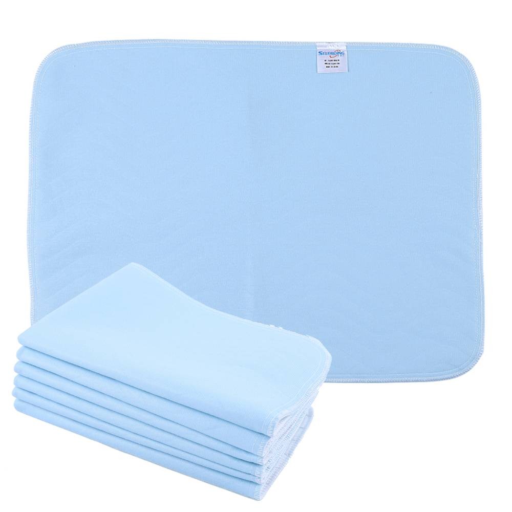 17.7×23.6in 6pcs Reusable Adult Bed Pads Incontinence Washable An Absorbent Pad