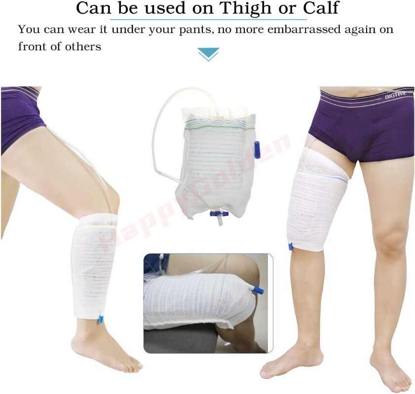 2x Catheter Leg Bag Holder Fabric Sleeves Urine Foley Urinary Drainage Bag Strap