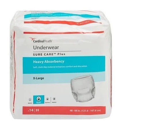 SureCare Adult Heavy Absorbent Underwear 1625 Size XL 48″-66″ (14/PK,4PK/CA)