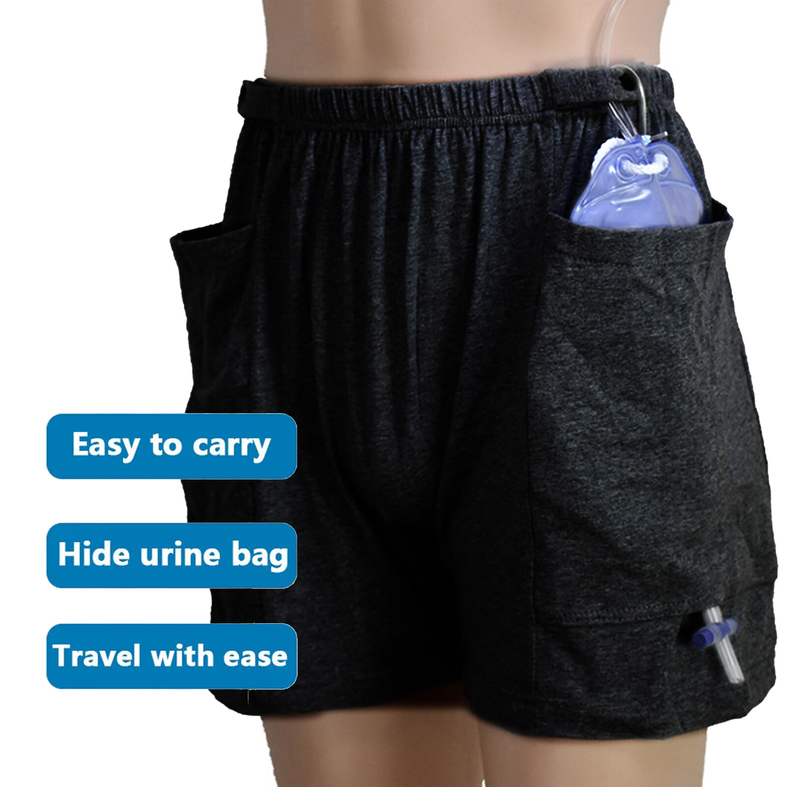Incontinence Care Trousers Catheter Underwear Pants for Elderly with Pockets