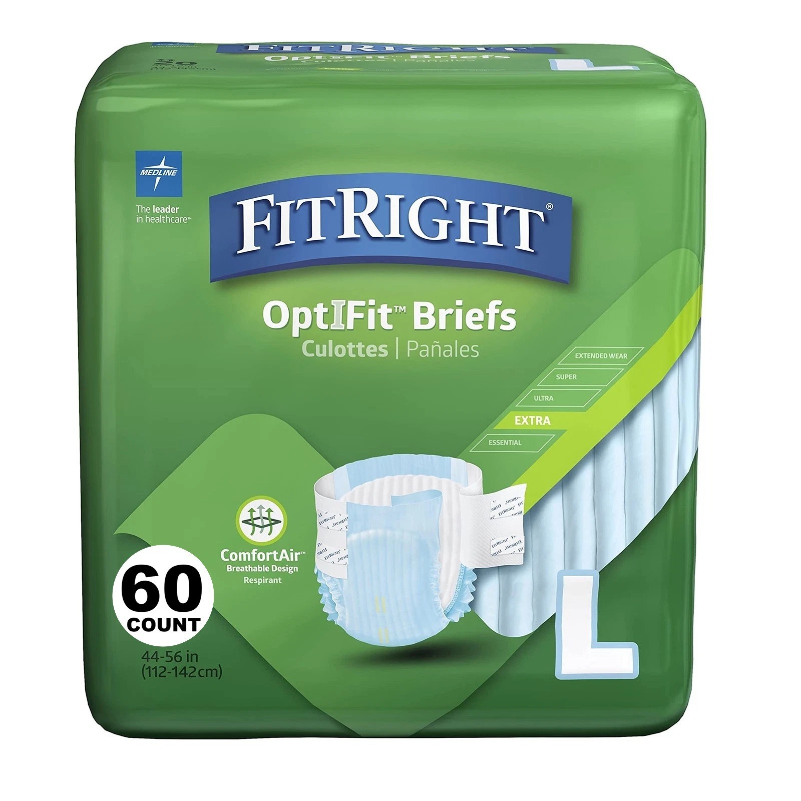 *Medline FitRight OptiFit Ultra Disposable Adult / Diaper Brief Large-60 COUNT*