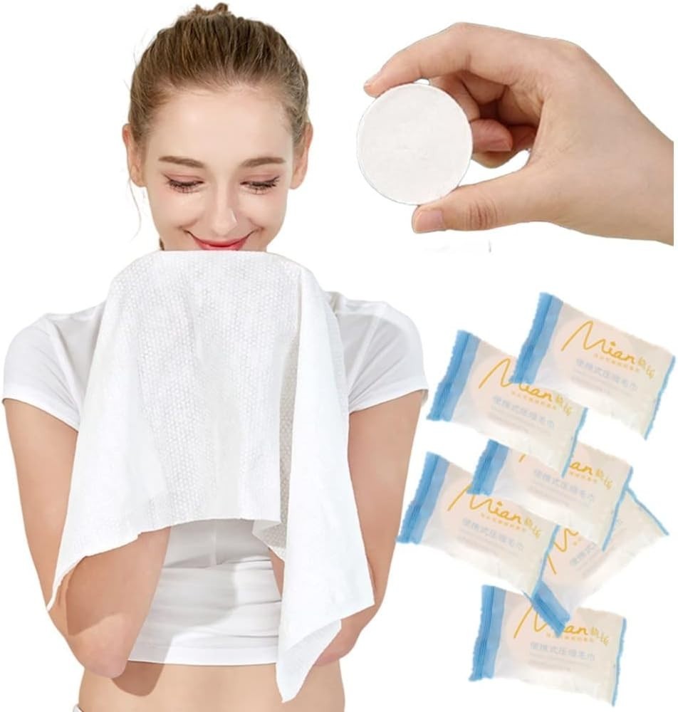 Portable 23.6″ Pure Cotton Disposable Face Towels – Perfect for Camping & Hiking